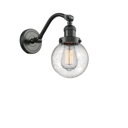 A large image of the Innovations Lighting 515-1W-6 Beacon Oil Rubbed Bronze / Seedy