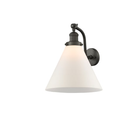 A large image of the Innovations Lighting 515-1W X-Large Cone Oil Rubbed Bronze / Matte White Cased
