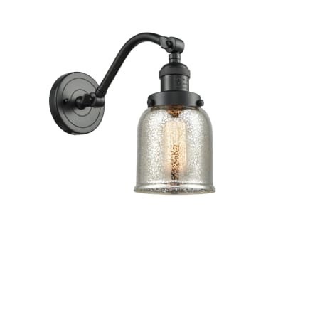 A large image of the Innovations Lighting 515-1W Small Bell Oil Rubbed Bronze / Silver Plated Mercury