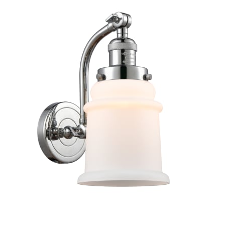 A large image of the Innovations Lighting 515-1W Canton Polished Chrome / Matte White