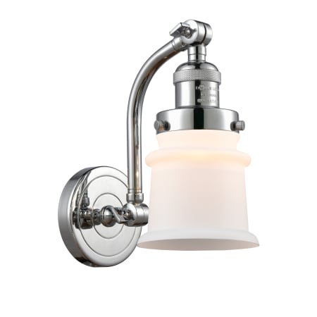 A large image of the Innovations Lighting 515-1W Small Canton Polished Chrome / Matte White