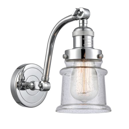 A large image of the Innovations Lighting 515-1W Small Canton Polished Chrome / Seedy