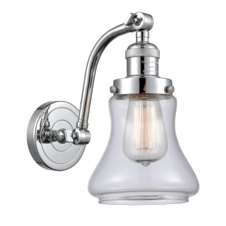 A large image of the Innovations Lighting 515-1W Bellmont Polished Chrome / Clear