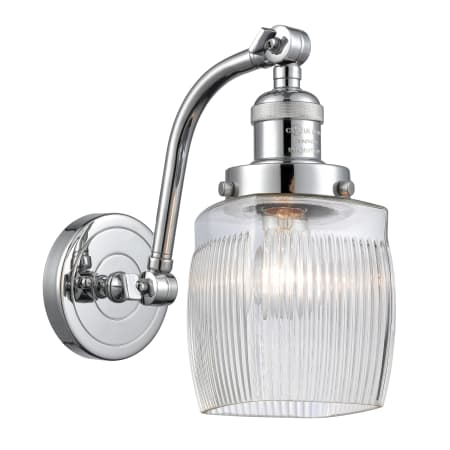 A large image of the Innovations Lighting 515-1W Colton Polished Chrome / Clear