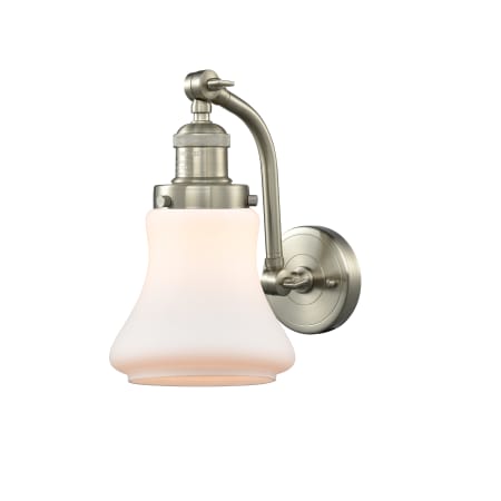 A large image of the Innovations Lighting 515-1W Bellmont Brushed Satin Nickel / Matte White