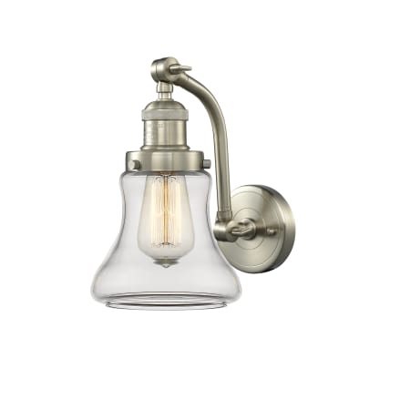 A large image of the Innovations Lighting 515-1W Bellmont Brushed Satin Nickel / Clear
