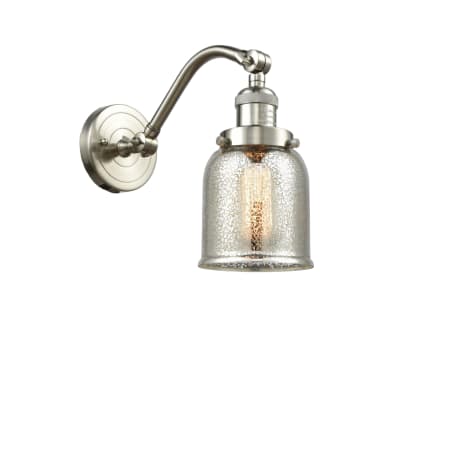 A large image of the Innovations Lighting 515-1W Small Bell Brushed Satin Nickel / Silver Plated Mercury