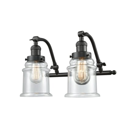 A large image of the Innovations Lighting 515-2W Canton Oiled Rubbed Bronze / Clear