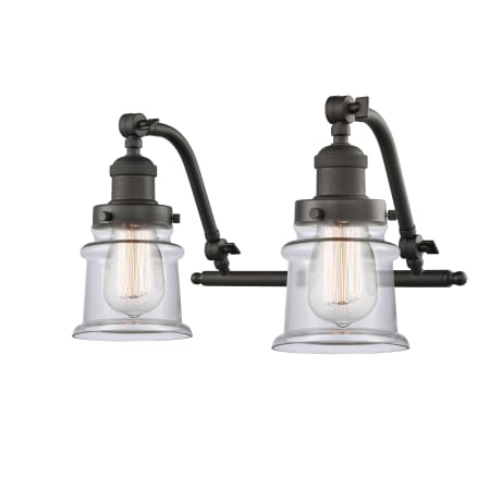 A large image of the Innovations Lighting 515-2W Small Canton Oil Rubbed Bronze / Clear