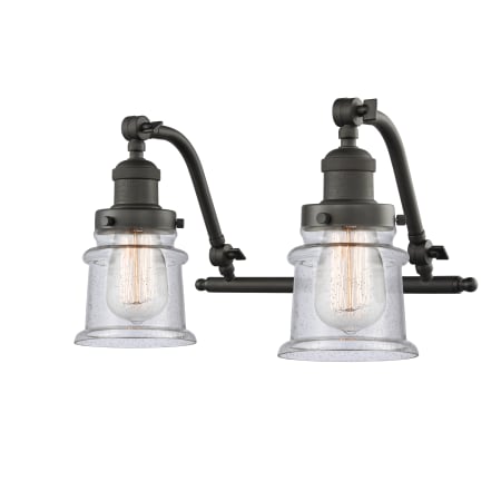 A large image of the Innovations Lighting 515-2W Small Canton Oil Rubbed Bronze / Seedy