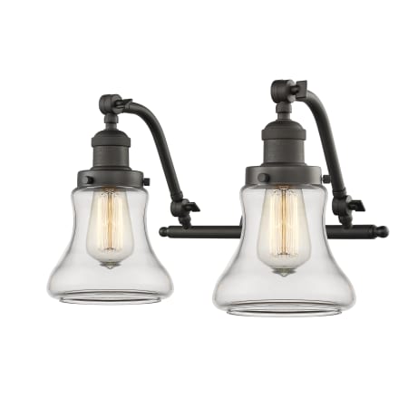 A large image of the Innovations Lighting 515-2W Bellmont Oiled Rubbed Bronze / Clear