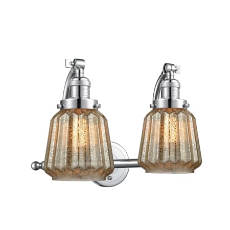 A large image of the Innovations Lighting 515-2W Chatham Polished Chrome / Mercury Plated
