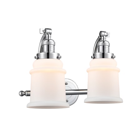 A large image of the Innovations Lighting 515-2W Canton Polished Chrome / Matte White