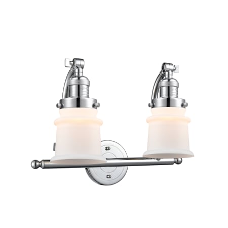 A large image of the Innovations Lighting 515-2W Small Canton Polished Chrome / Matte White