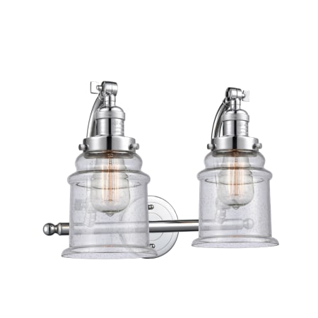 A large image of the Innovations Lighting 515-2W Canton Polished Chrome / Seedy