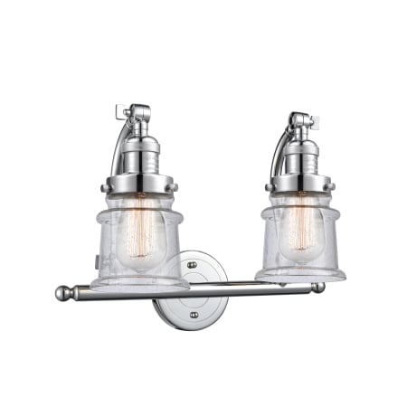 A large image of the Innovations Lighting 515-2W Small Canton Polished Chrome / Seedy