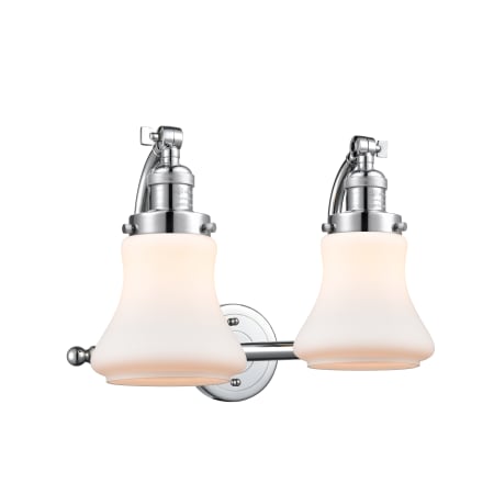 A large image of the Innovations Lighting 515-2W Bellmont Polished Chrome / Matte White