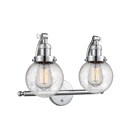 A large image of the Innovations Lighting 515-2W-6 Beacon Polished Chrome / Seedy