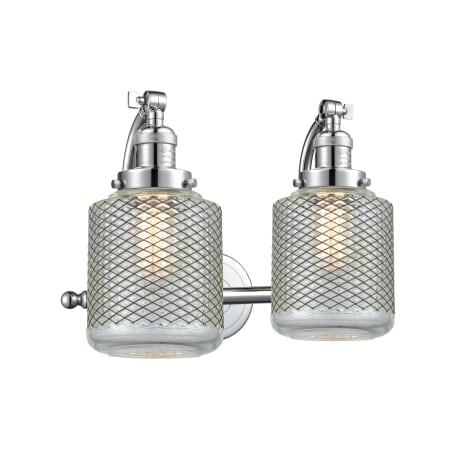 A large image of the Innovations Lighting 515-2W Stanton Polished Chrome / Clear
