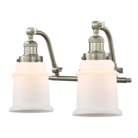 A large image of the Innovations Lighting 515-2W Canton Brushed Satin Nickel / Matte White