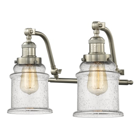 A large image of the Innovations Lighting 515-2W Canton Satin Brushed Nickel / Seedy