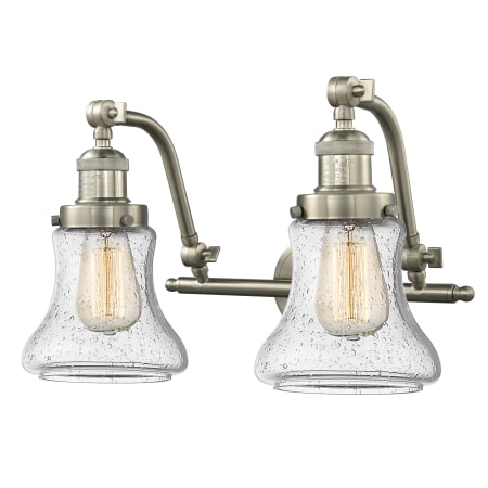 A large image of the Innovations Lighting 515-2W Bellmont Satin Brushed Nickel / Seedy