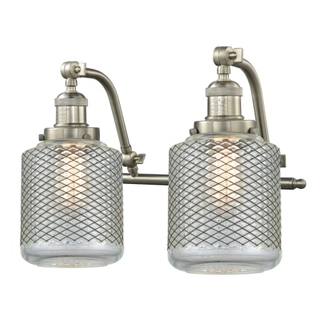 A large image of the Innovations Lighting 515-2W Stanton Brushed Satin Nickel / Clear