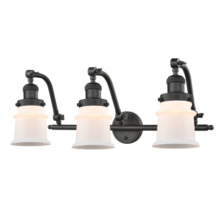 A large image of the Innovations Lighting 515-3W Small Canton Oil Rubbed Bronze / Matte White