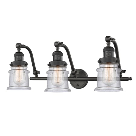 A large image of the Innovations Lighting 515-3W Small Canton Oil Rubbed Bronze / Seedy