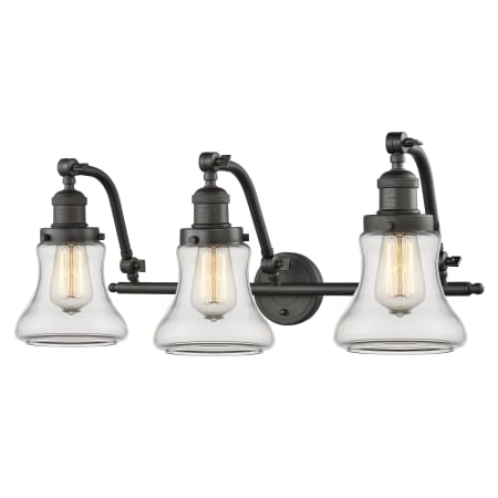 A large image of the Innovations Lighting 515-3W Bellmont Oiled Rubbed Bronze / Clear