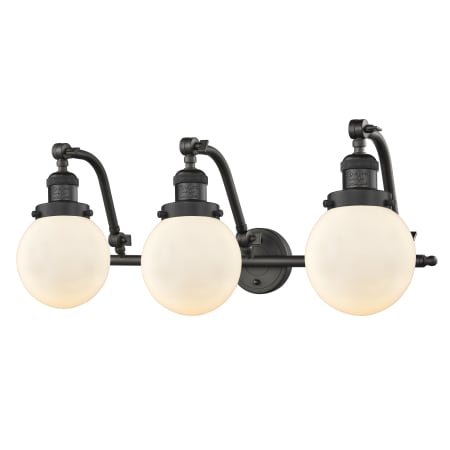 A large image of the Innovations Lighting 515-3W-6 Beacon Oil Rubbed Bronze / Matte White