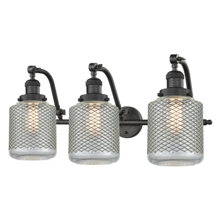 A large image of the Innovations Lighting 515-3W Stanton Oil Rubbed Bronze / Clear