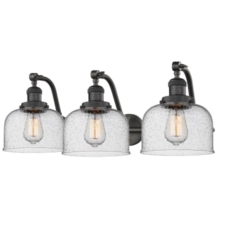 A large image of the Innovations Lighting 515-3W Large Bell Oiled Rubbed Bronze / Seedy