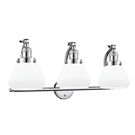 A large image of the Innovations Lighting 515-3W Fulton Polished Chrome / Matte White Cased