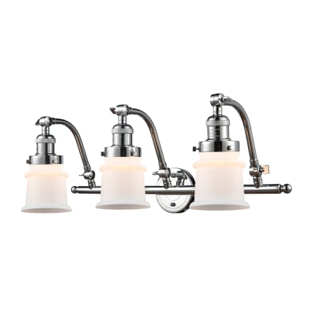 A large image of the Innovations Lighting 515-3W Small Canton Polished Chrome / Matte White