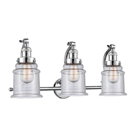 A large image of the Innovations Lighting 515-3W Canton Polished Chrome / Seedy