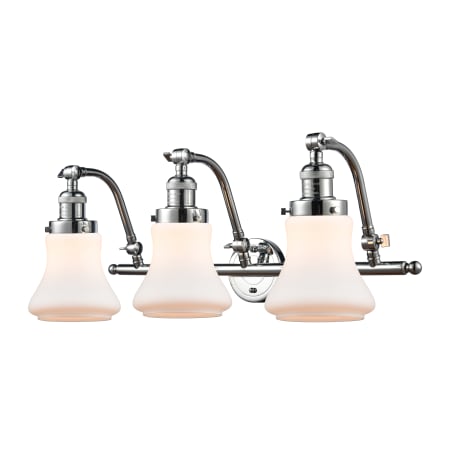 A large image of the Innovations Lighting 515-3W Bellmont Polished Chrome / Matte White