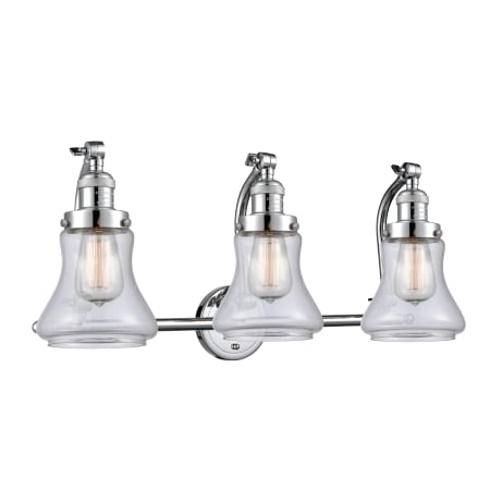 A large image of the Innovations Lighting 515-3W Bellmont Polished Chrome / Clear