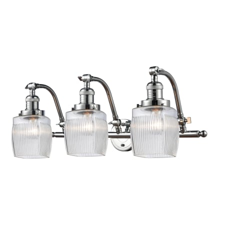 A large image of the Innovations Lighting 515-3W Colton Polished Chrome / Clear