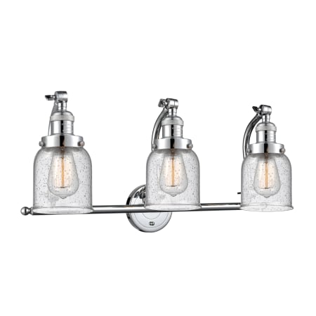 A large image of the Innovations Lighting 515-3W Small Bell Polished Chrome / Seedy