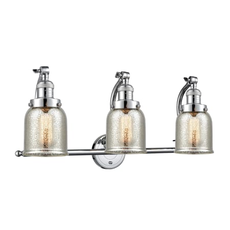 A large image of the Innovations Lighting 515-3W Small Bell Polished Chrome / Silver Plated Mercury