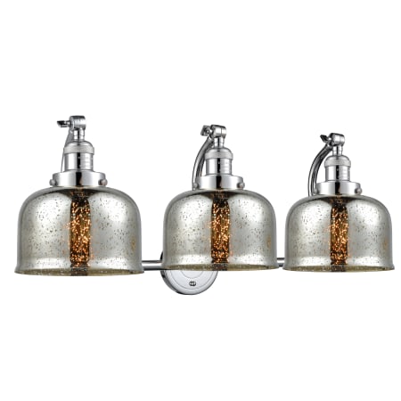 A large image of the Innovations Lighting 515-3W Large Bell Polished Chrome / Silver Plated Mercury