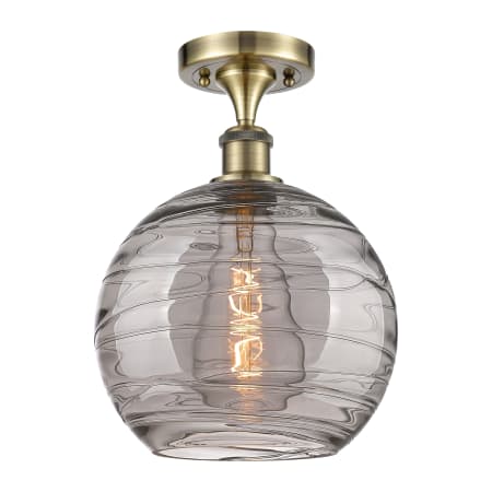 A large image of the Innovations Lighting 516-1C-13-10 Athens Semi-Flush Antique Brass