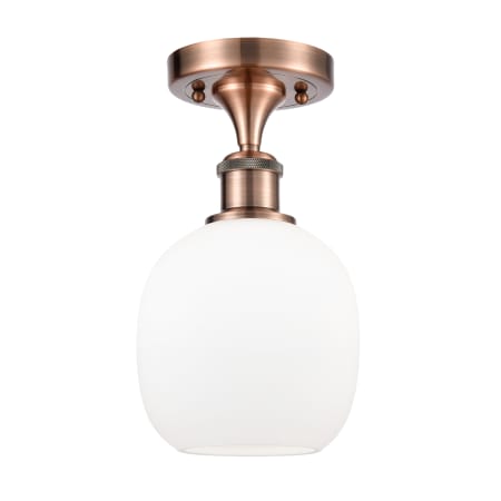 A large image of the Innovations Lighting 516 Belfast Antique Copper / Matte White