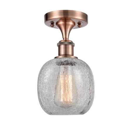 A large image of the Innovations Lighting 516 Belfast Antique Copper / Clear Crackle