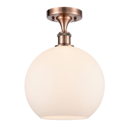 A large image of the Innovations Lighting 516 Large Athens Antique Copper / Matte White