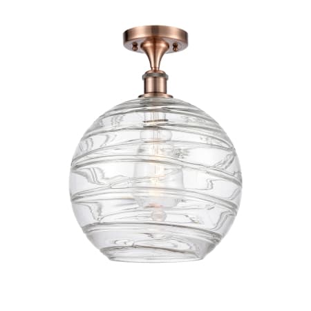 A large image of the Innovations Lighting 516 X-Large Deco Swirl Antique Copper / Clear