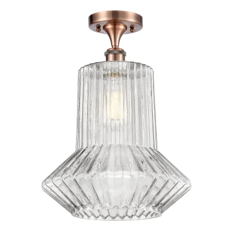 A large image of the Innovations Lighting 516 Springwater Antique Copper / Clear Spiral Fluted
