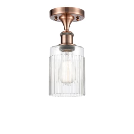 A large image of the Innovations Lighting 516 Hadley Antique Copper / Clear