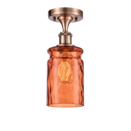 A large image of the Innovations Lighting 516 Candor Antique Copper / Turmeric Waterglass